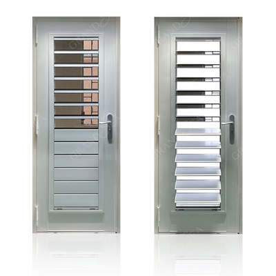 White Aluminum Framed Storm Aluminium Swing Door Exterior Glass Louver Door Designs for Caribbean Villa House
