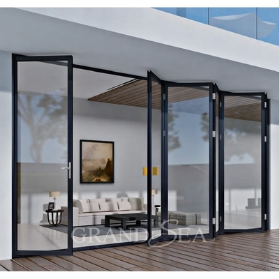 Grandsea Waterproof Hurricane Proof Aluminium Alloy Patio Glass Bi Folding Door American Bifolding Aluminum Folding Door
