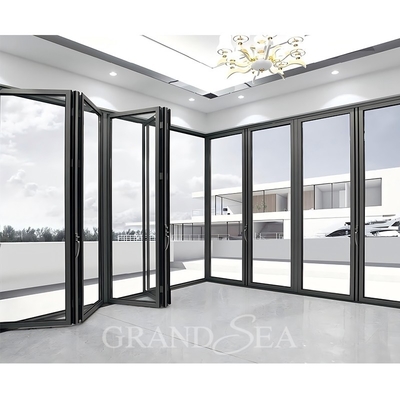 Grandsea Waterproof Hurricane Proof Aluminium Alloy Patio Glass Bi Folding Door American Bifolding Aluminum Folding Door
