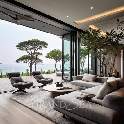 Grandsea Waterproof Hurricane Proof Aluminium Alloy Patio Glass Bi Folding Door American Bifolding Aluminum Folding Door