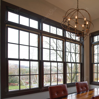 Hurricane Impact  Aluminium Single Hung Windows for House Tempered Glass Double Glazed Double Hung Windows