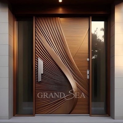 Italian Design Villa Entrance Security Luxury Aluminum Main Front Pivot Porta Modern Entry Wooden Pivot Door