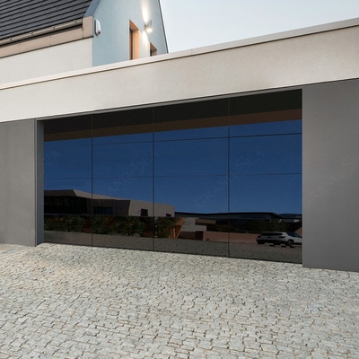 Villa Luxury 16 Ft Foot Clear Frosted Full View Aluminum Automatic Double Modern Insulated Glass Garage Door for Sale