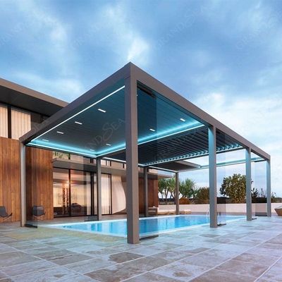 Luxury Patio Automatic Smart Cover Louver Roof System Waterproof Garden Aluminium Outdoor Motorized Pergolas