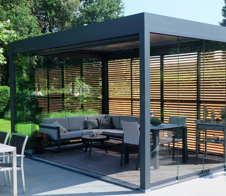 Luxury Patio Automatic Smart Cover Louver Roof System Waterproof Garden Aluminium Outdoor Motorized Pergolas
