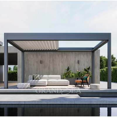 Luxury Patio Automatic Smart Cover Louver Roof System Waterproof Garden Aluminium Outdoor Motorized Pergolas
