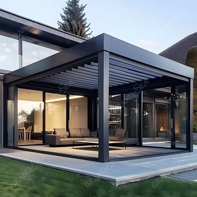 Luxury Patio Automatic Smart Cover Louver Roof System Waterproof Garden Aluminium Outdoor Motorized Pergolas