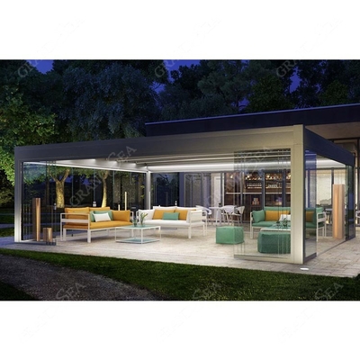Luxury Patio Automatic Smart Cover Louver Roof System Waterproof Garden Aluminium Outdoor Motorized Pergolas