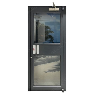 USA American Modern Design Storefront Front Glaze White Swing Entry Commercial Kfc Chicken Aluminium Door