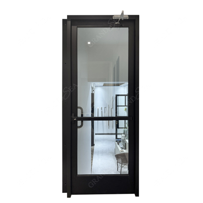 USA American Modern Design Storefront Front Glaze White Swing Entry Commercial Kfc Chicken Aluminium Door