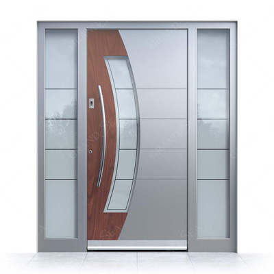 Contemporary Style Heavy Duty Burglar Proof Stainless Steel Exterior Front Main Entry Security Doors With Sidelights