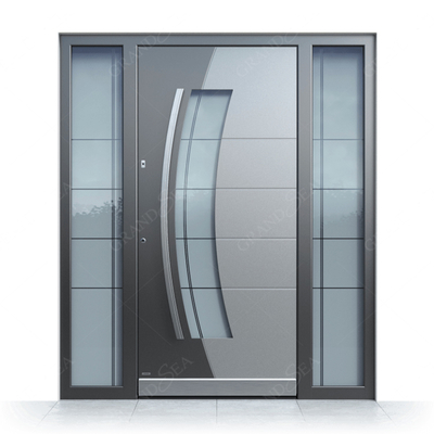 Contemporary Style Heavy Duty Burglar Proof Stainless Steel Exterior Front Main Entry Security Doors With Sidelights