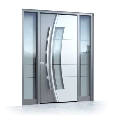 Contemporary Style Heavy Duty Burglar Proof Stainless Steel Exterior Front Main Entry Security Doors With Sidelights