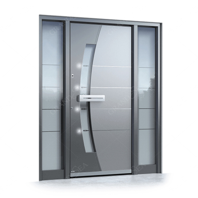 Contemporary Style Heavy Duty Burglar Proof Stainless Steel Exterior Front Main Entry Security Doors With Sidelights