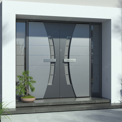 Contemporary Style Heavy Duty Burglar Proof Stainless Steel Exterior Front Main Entry Security Doors With Sidelights
