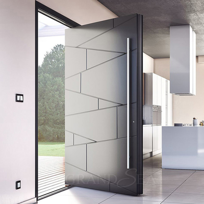 Modern Design Custom Made Wrought Iron Solid Wood Steel Pivot Entry Door with Factory Price for Residential Projects
