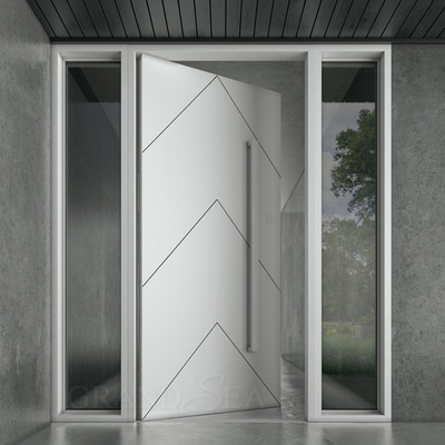 Modern Design Custom Made Wrought Iron Solid Wood Steel Pivot Entry Door with Factory Price for Residential Projects