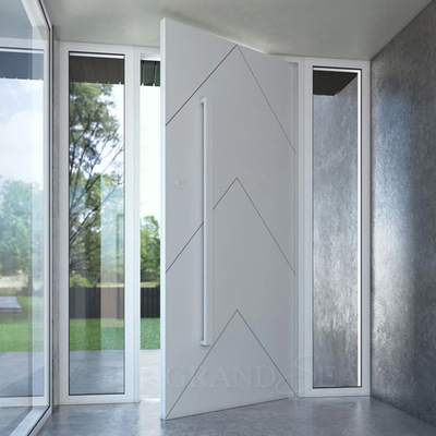 Modern Design Custom Made Wrought Iron Solid Wood Steel Pivot Entry Door with Factory Price for Residential Projects