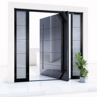 Luxury Villa Top Quality Steel Door Entry Modern Lock System Stainless Steel Front Entrance Pivot Door