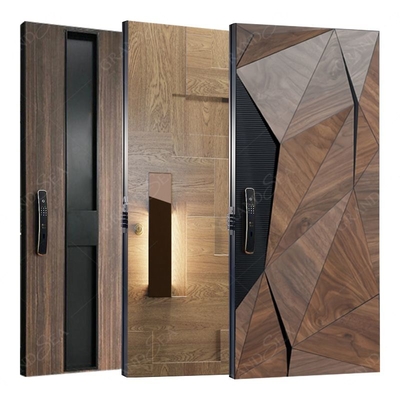 Customized Modern Entrance Security Wooden Swing Pivot Door Stainless Steel Hinge Waterproof for Front Main Entrance Villas