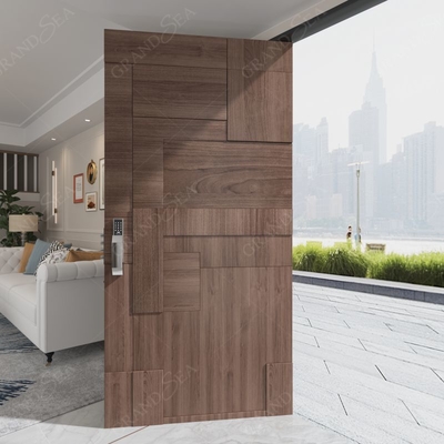 Customized Modern Entrance Security Wooden Swing Pivot Door Stainless Steel Hinge Waterproof for Front Main Entrance Villas