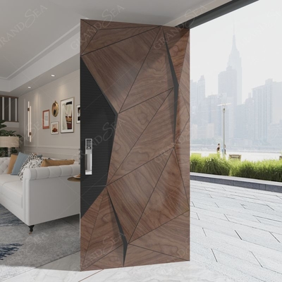 Customized Modern Entrance Security Wooden Swing Pivot Door Stainless Steel Hinge Waterproof for Front Main Entrance Villas