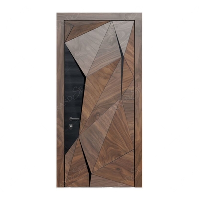 Customized Modern Entrance Security Wooden Swing Pivot Door Stainless Steel Hinge Waterproof for Front Main Entrance Villas