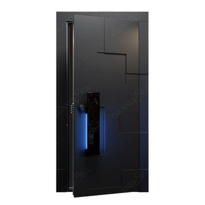 European Luxury House Front Modern Pivot Doors with Long Handle Wooden Entrance Door Modern Villa Main Door