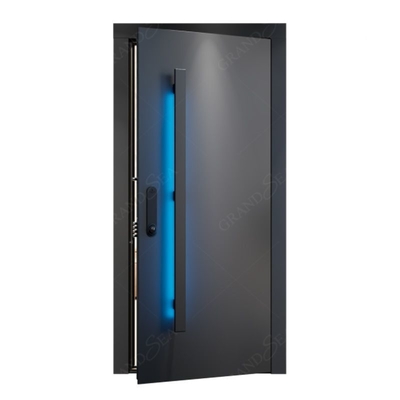European Luxury House Front Modern Pivot Doors with Long Handle Wooden Entrance Door Modern Villa Main Door