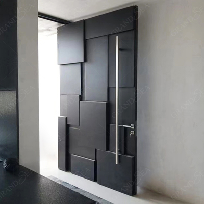 European Luxury House Front Modern Pivot Doors with Long Handle Wooden Entrance Door Modern Villa Main Door