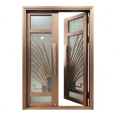 Modern Design Foshan Aluminum Pivot Entrance Door for Residential Main Entry Exterior French House Villa Front Entry Pivot Door