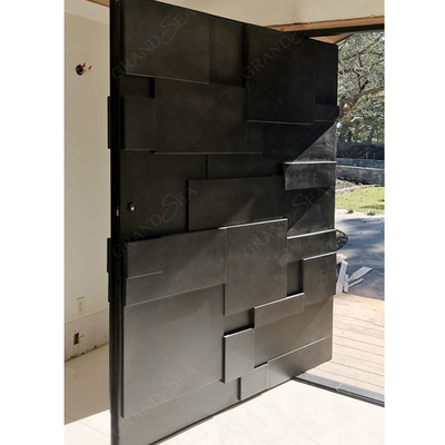 Hurricane Custom Villa Big Luxury Black Solid Wood Entry Modern Stainless Steel Front Entrance Cedar Pivot Door