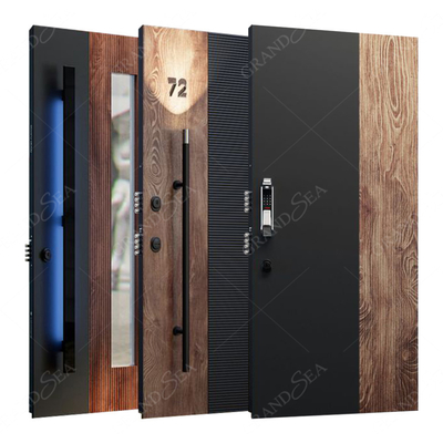 Hurricane Custom Villa Big Luxury Black Solid Wood Entry Modern Stainless Steel Front Entrance Cedar Pivot Door