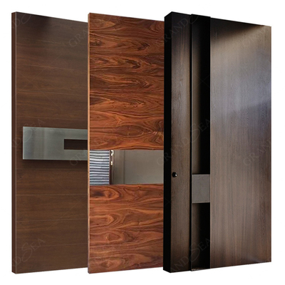 American Style High Quality Anti Theft Aluminum Solid Wood Metal Stainless Steel Security Front Entrance Pivot Door