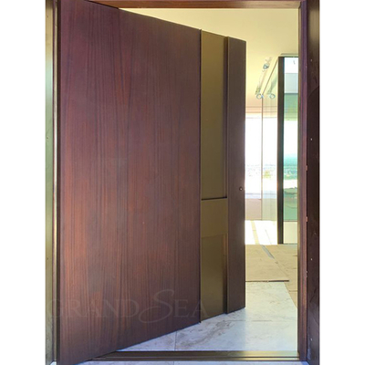 American Style High Quality Anti Theft Aluminum Solid Wood Metal Stainless Steel Security Front Entrance Pivot Door