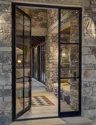 Cambodia Power Coating  Thick Frosted Tempered Glass Minimalist Safe Interior Entrance Wrought Iron Door for House