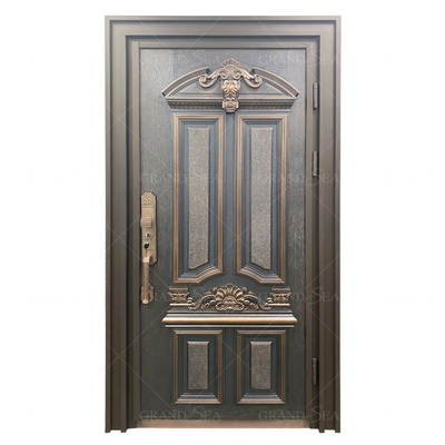 Guatemala Carved Design Cast Aluminum Low Price High Quality Main Front Security Steel Door for Commercial Buildings