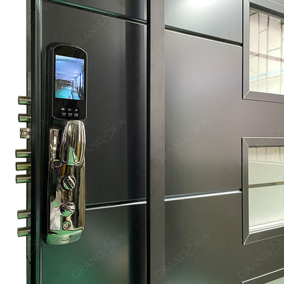 American Style Entrance Door Security Door Aluminum  Glass Door