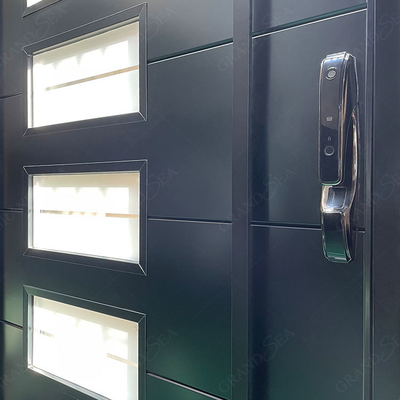 American Style Entrance Door Security Door Aluminum  Glass Door