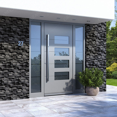Modern American Luxury Black House Main Exterior Security Stainless Steel Front Entry Doors With Smart Lock
