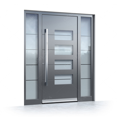 Modern American Luxury Black House Main Exterior Security Stainless Steel Front Entry Doors With Smart Lock