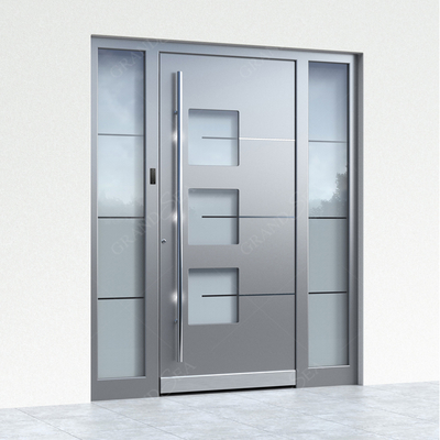 Modern American Luxury Black House Main Exterior Security Stainless Steel Front Entry Doors With Smart Lock
