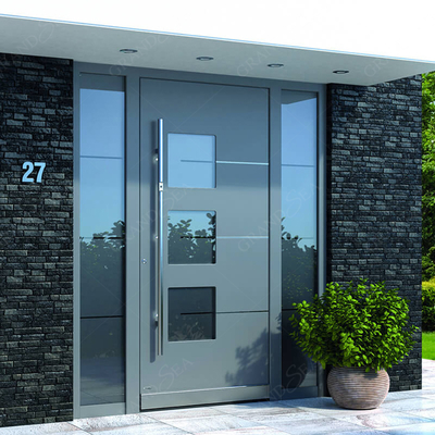 Modern American Luxury Black House Main Exterior Security Stainless Steel Front Entry Doors With Smart Lock