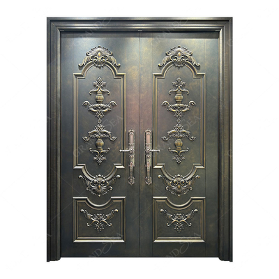 Villa Aluminum Door Stainless Steel   Security Door With Smart Lock Entrance Door  for House