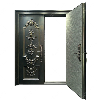 Villa Aluminum Door Stainless Steel   Security Door With Smart Lock Entrance Door  for House