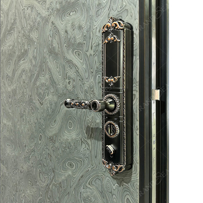 Villa Aluminum Door Stainless Steel   Security Door With Smart Lock Entrance Door  for House