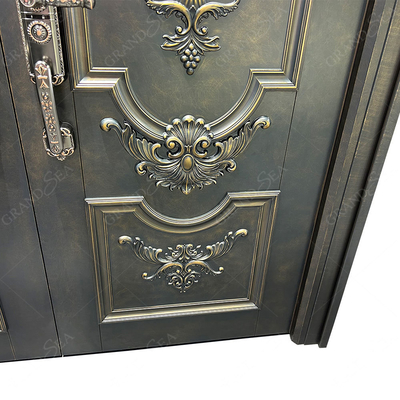 Villa Aluminum Door Stainless Steel   Security Door With Smart Lock Entrance Door  for House