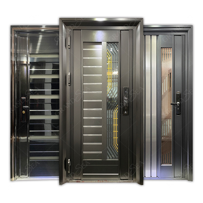 2023 New Listed Modern Style Double Leaf Safety Emergency Exit Metal Door Fire Rated Strong Stainless Steel Door