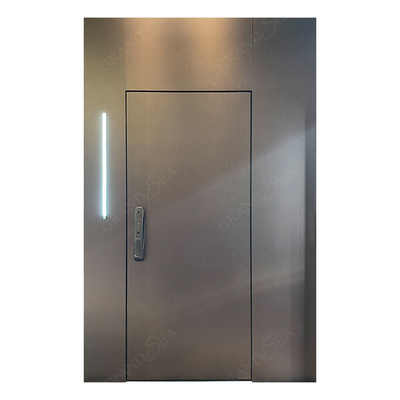 GRANDSEA Stainless Steel Solid Wood Armoured Security Door Exterior Invisible Hidden Steel Front Main Door