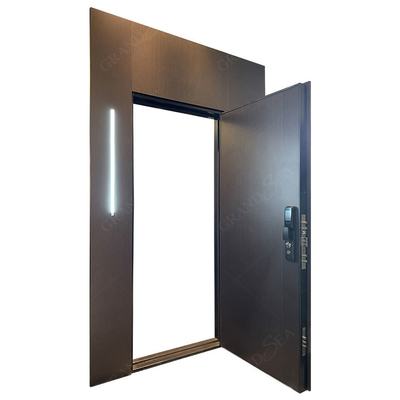 GRANDSEA Stainless Steel Solid Wood Armoured Security Door Exterior Invisible Hidden Steel Front Main Door